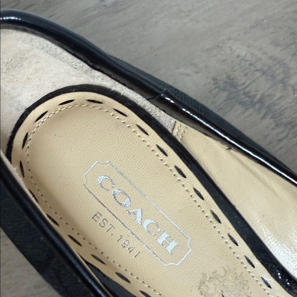 Coach | Precious Classic Cs Black Peep Toe Heels with Silver Accents - 6.5 - Picture 2 of 7